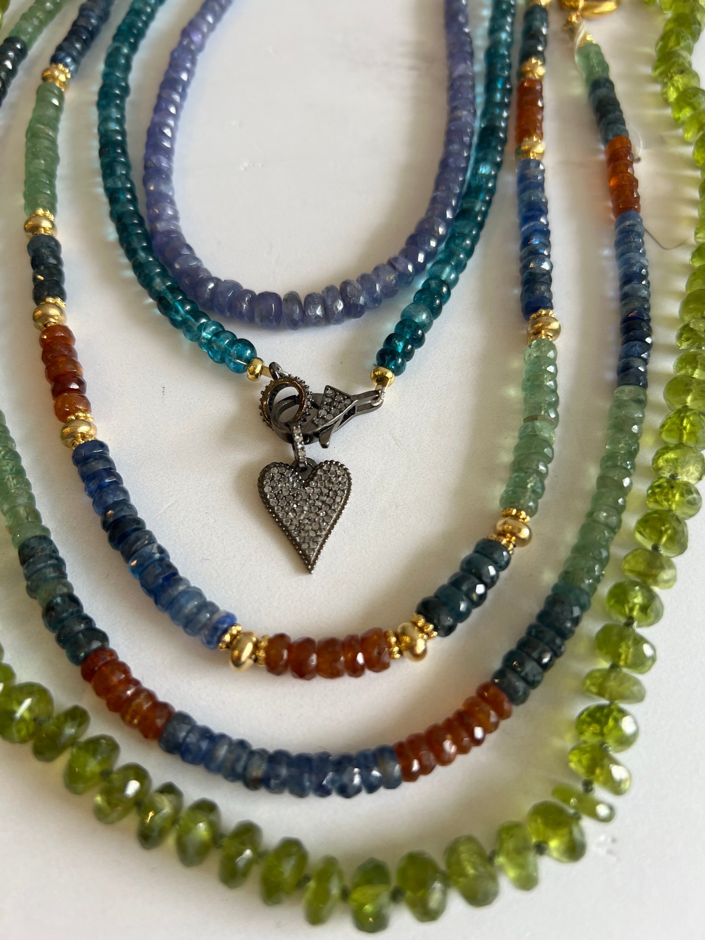 Black Diamond Heart  and Blue Topaz