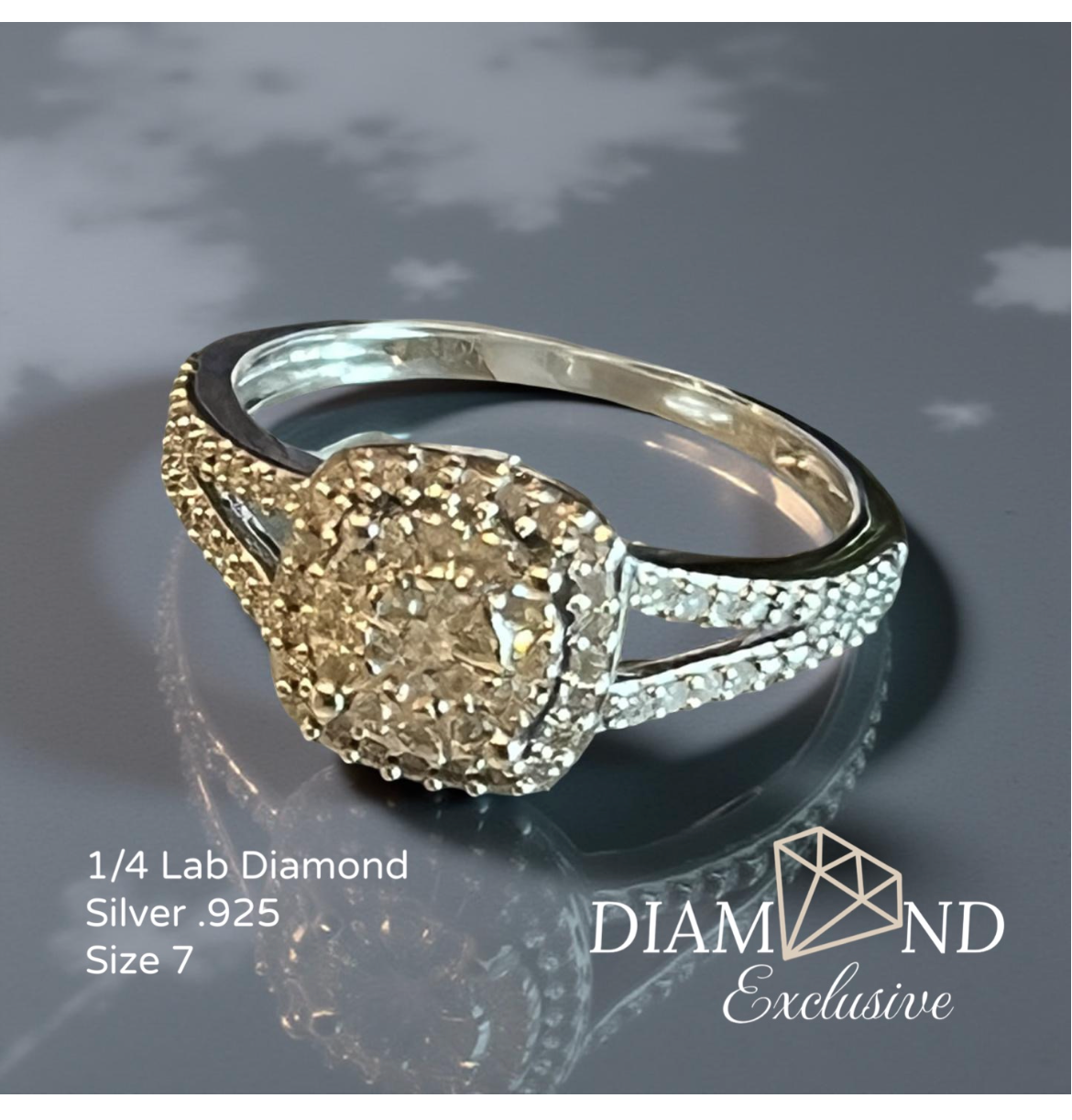 LAB Diamond Silver Ring
