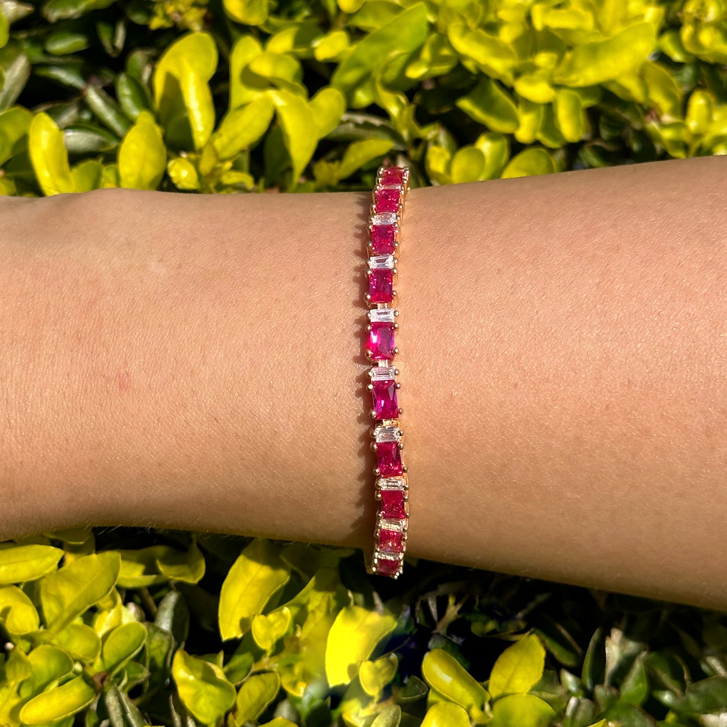 Pulsera tennis ruby